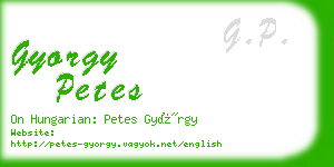 gyorgy petes business card